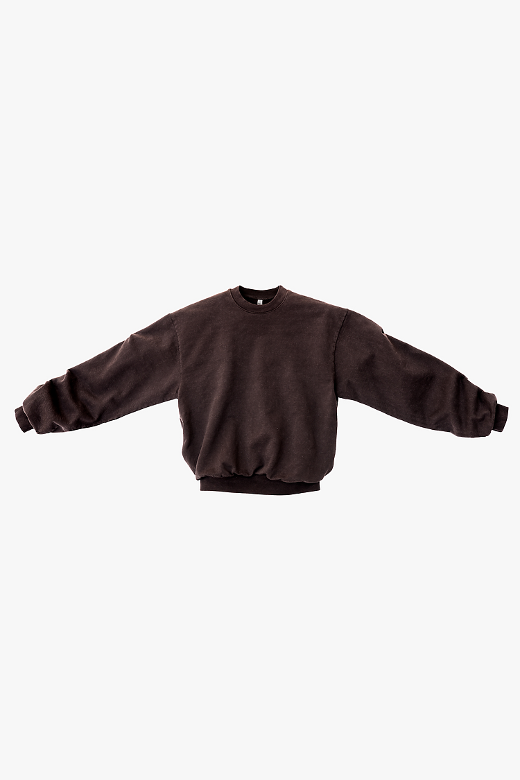 L/S Heavy Fleece PO Crew 14 oz CHOCOLATE