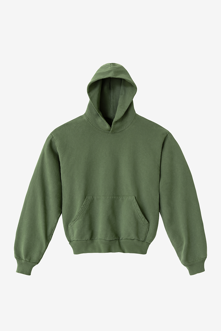 L/S Heavy Fleece Hood PO 14 oz ARMY