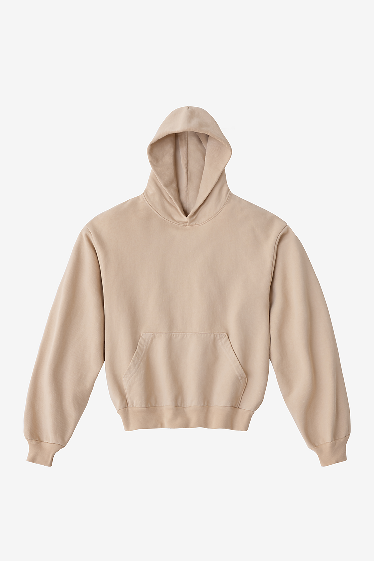 L/S Heavy Fleece Hood PO 14 oz BEIGE