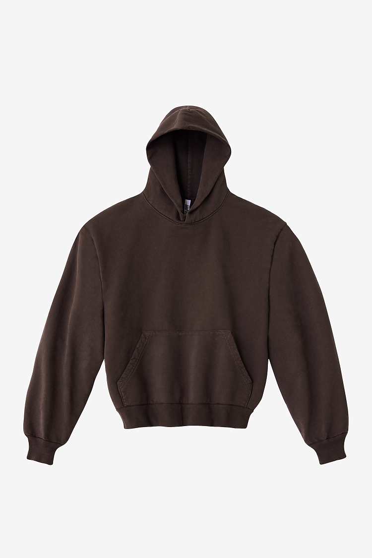 L/S Heavy Fleece Hood PO 14 oz CHOCOLATE