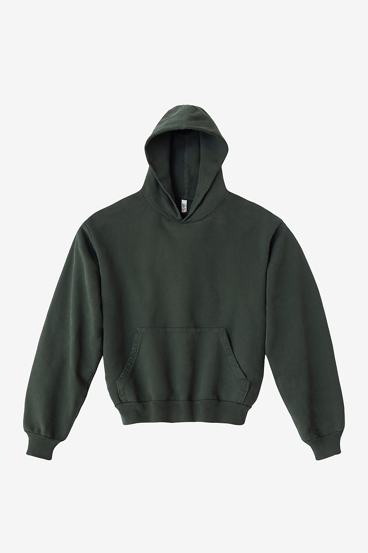 L/S Heavy Fleece Hood PO 14 oz IVY