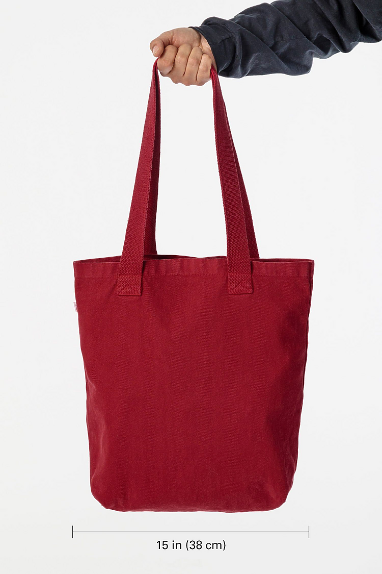 Bull Denim Tote Bag Dark Red