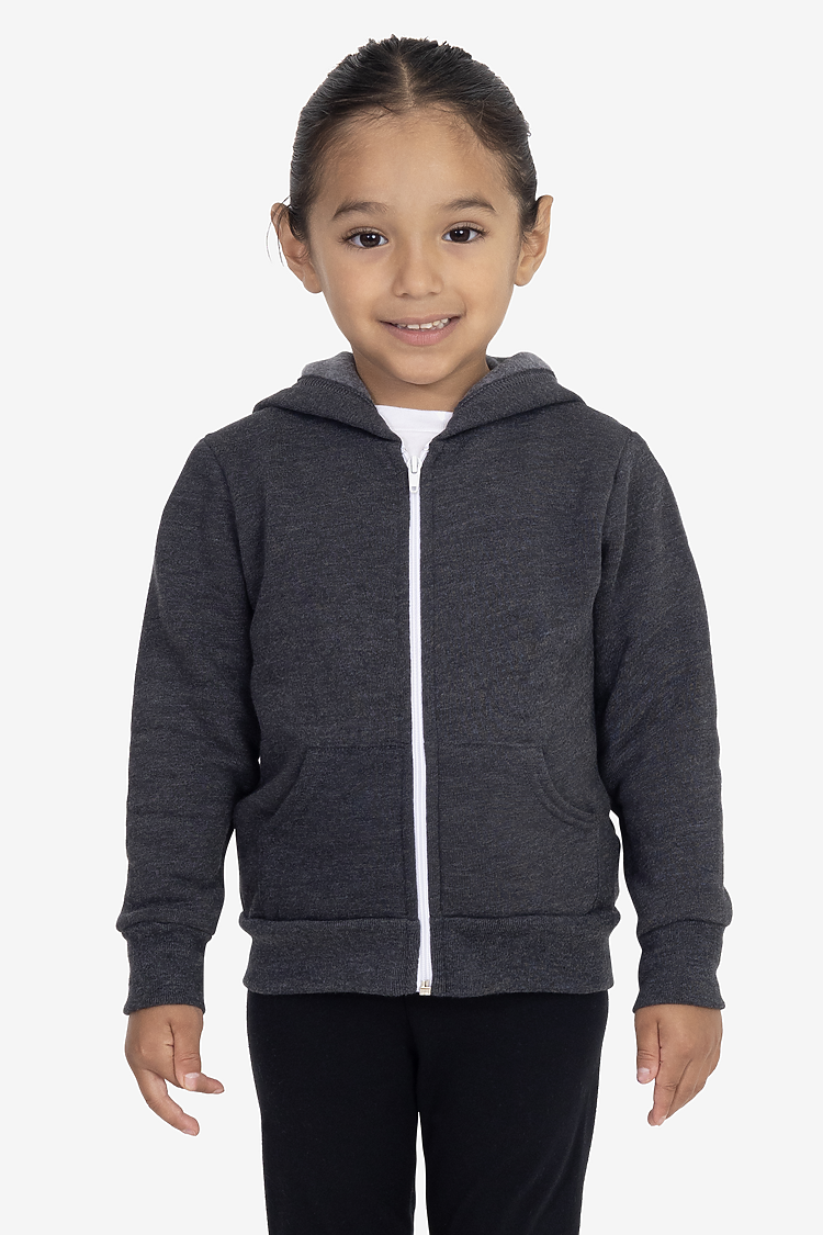 Toddler  Poly Cotton Zip Hoody Dark Heather Grey