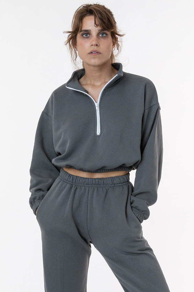 Flex Fleece Crop Half Zip ASPHALT
