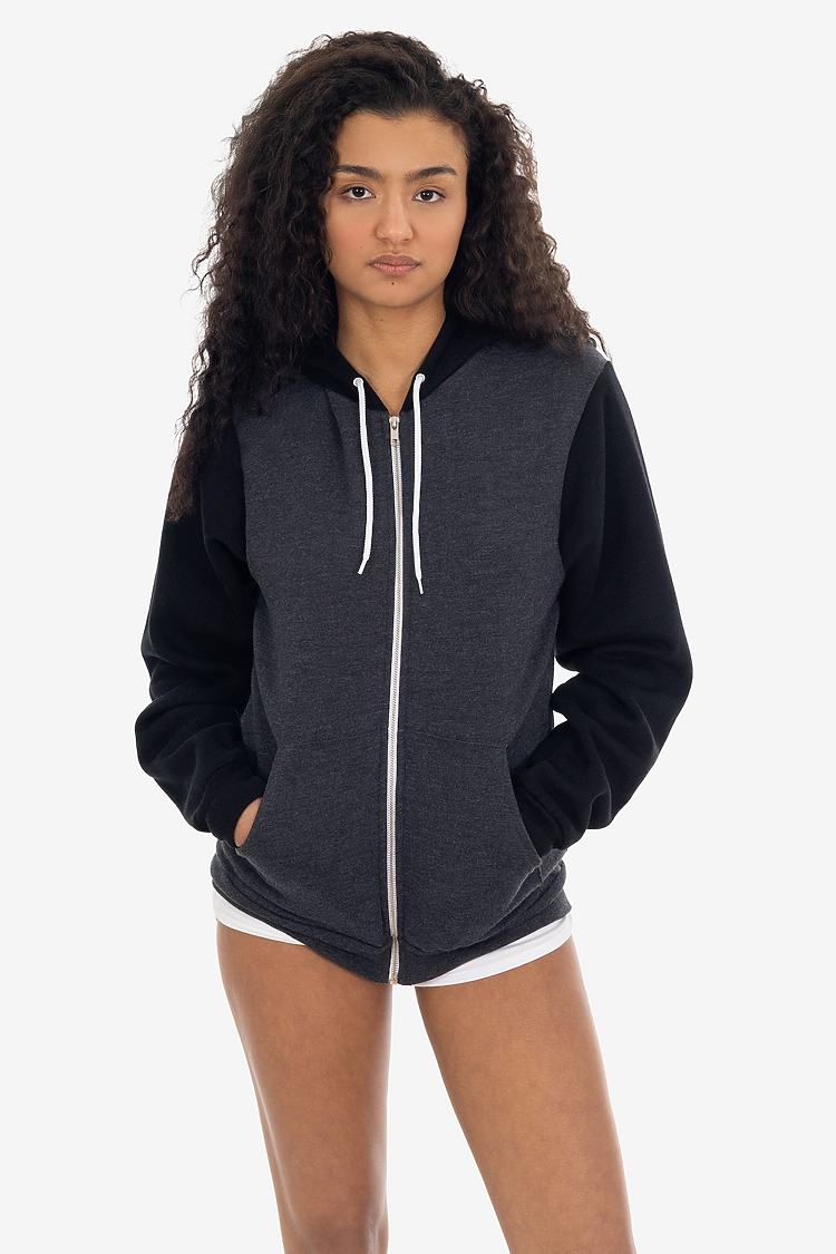 Flex Fleece Zip Up Hoodie DARK HEATHER GREY/BLACK