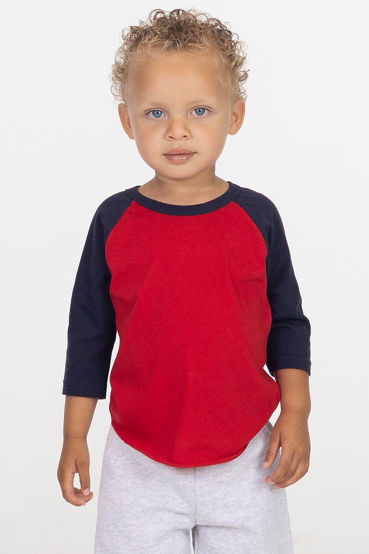 Infant 3/4 Slv Ply Ctn Raglan RED/NAVY