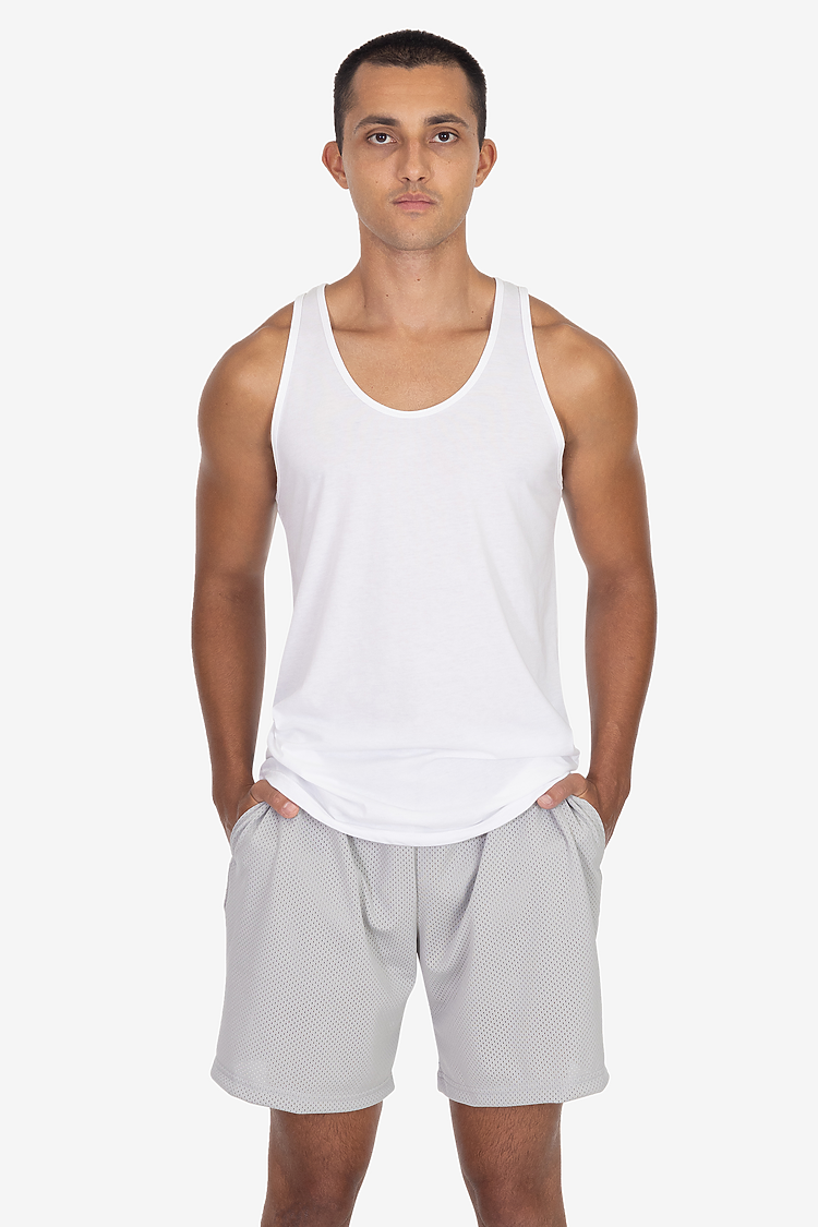 50/50 Poly Cotton Tank WHITE