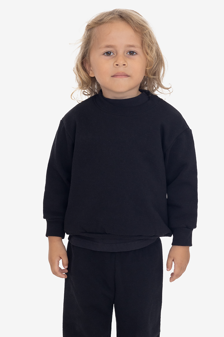 Kids Heavy Fleece Crew Black