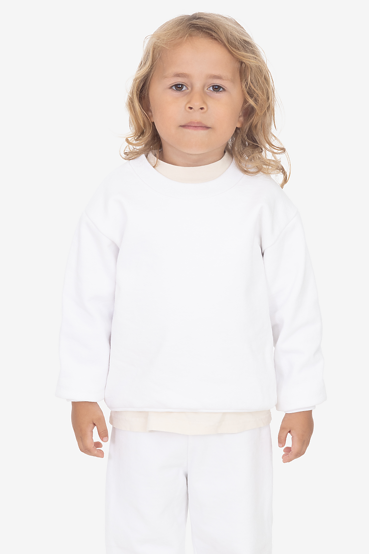 Kids Heavy Fleece Crew White