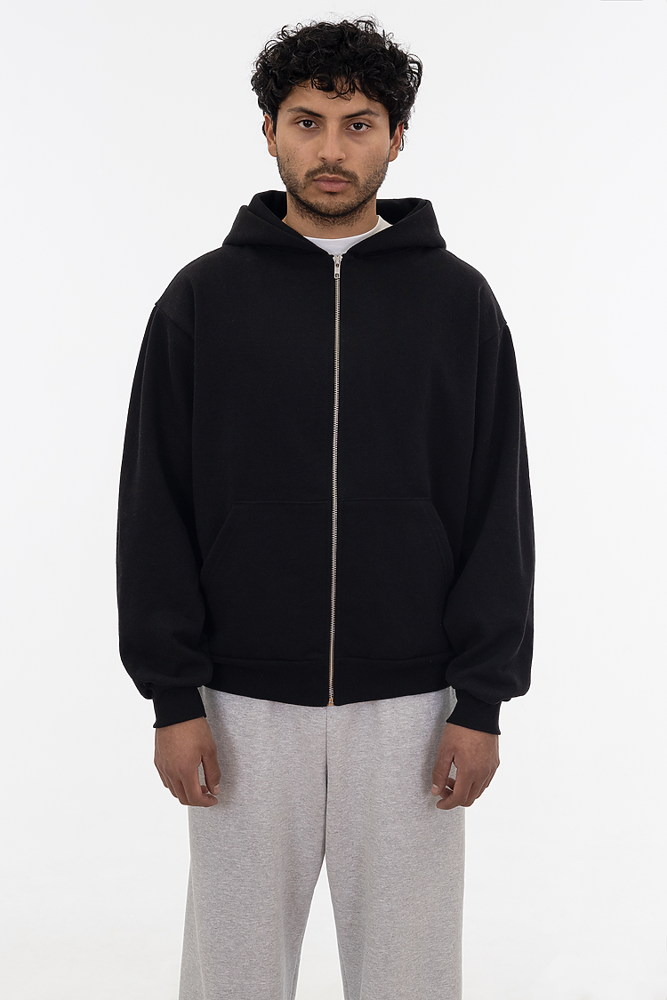 L/S Heavy Fleece Zip Up 14 oz Black