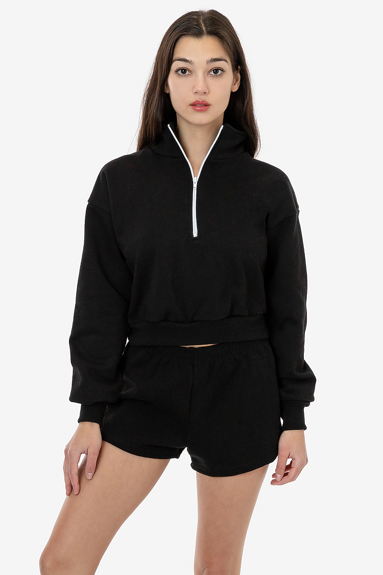 HF Cropped Half Zip Pullover Black