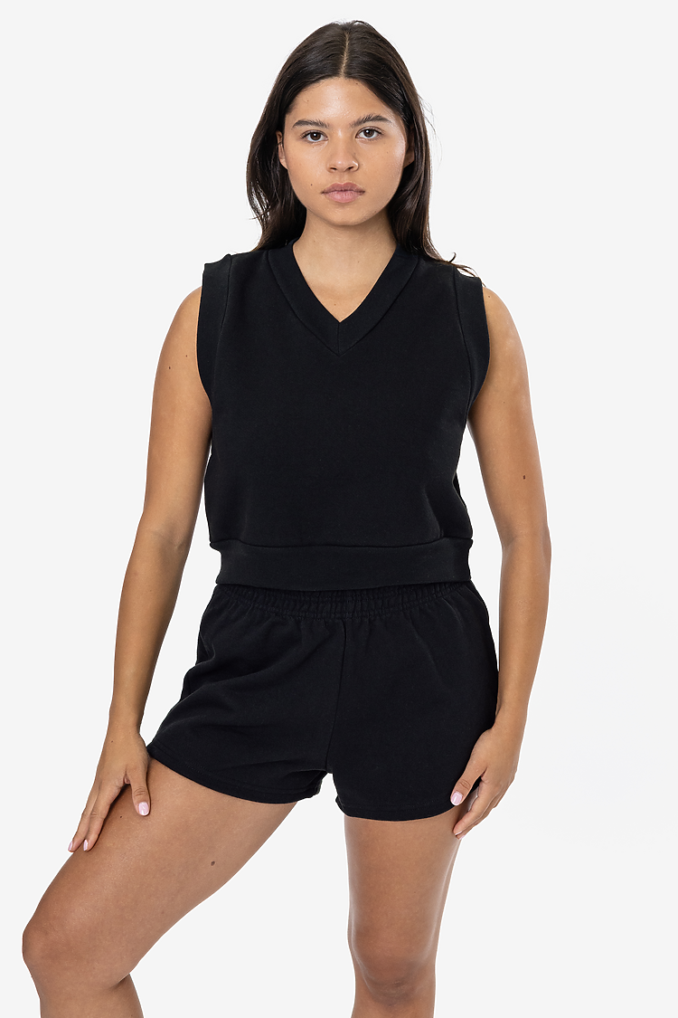 HF Cropped V-Neck Vest Black