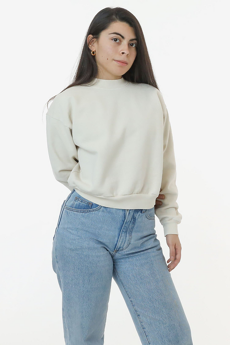 HF Cropped Mock Neck Pullover CREME