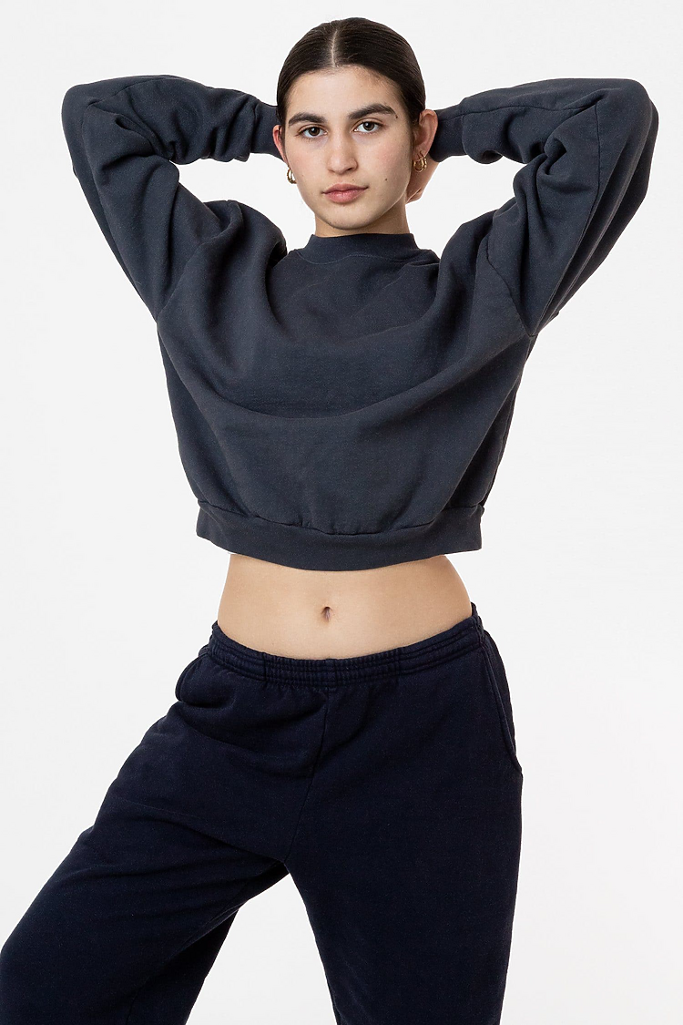 HF Cropped Mock Neck Pullover DOLPHIN BLUE