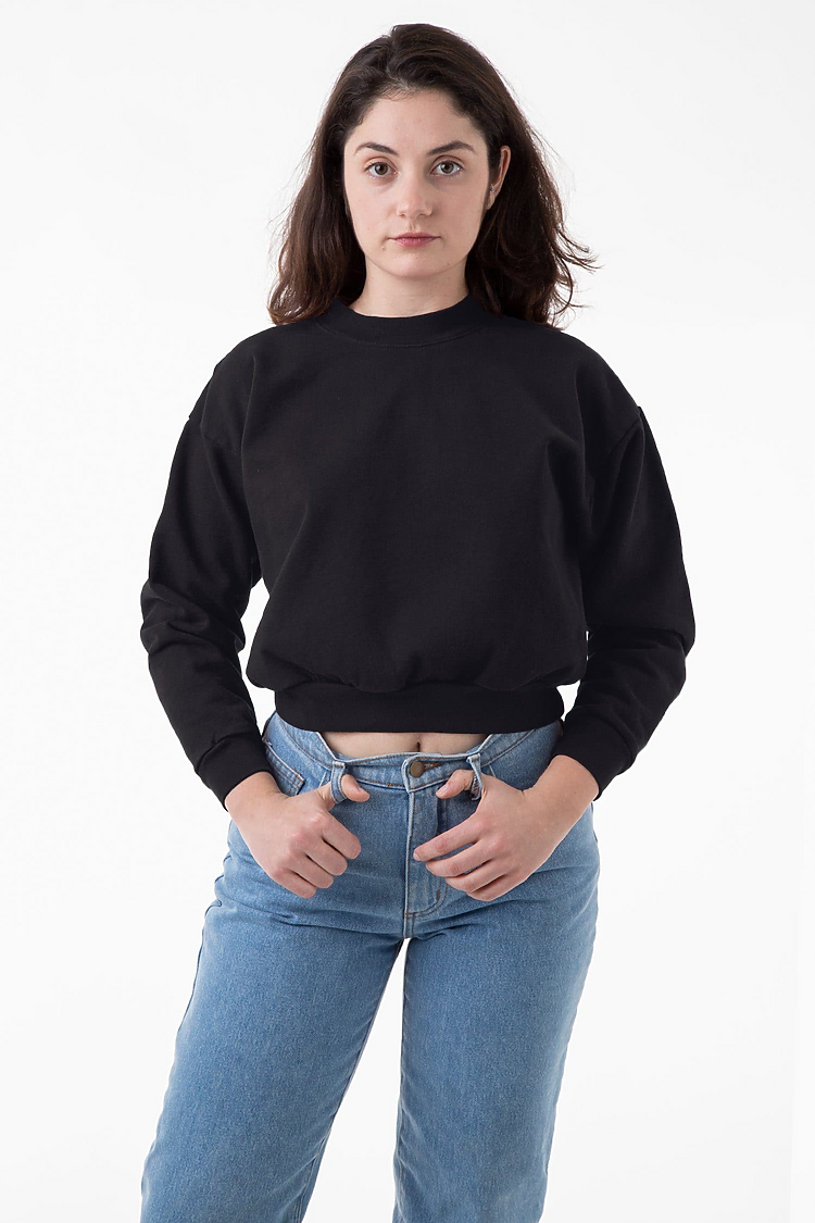 HF Cropped Mock Neck Pullover OFF BLACK