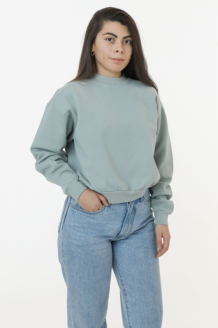 HF Cropped Mock Neck Pullover SAGE