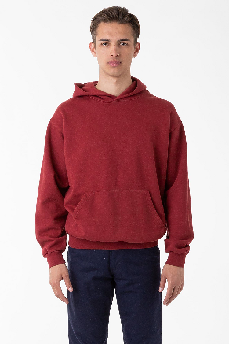 L/S Heavy Fleece Hood PO 14 oz DARK RED