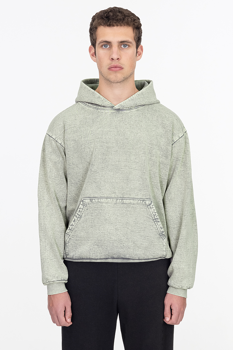 L/S MW HF Hooded PO 14 oz Limestone