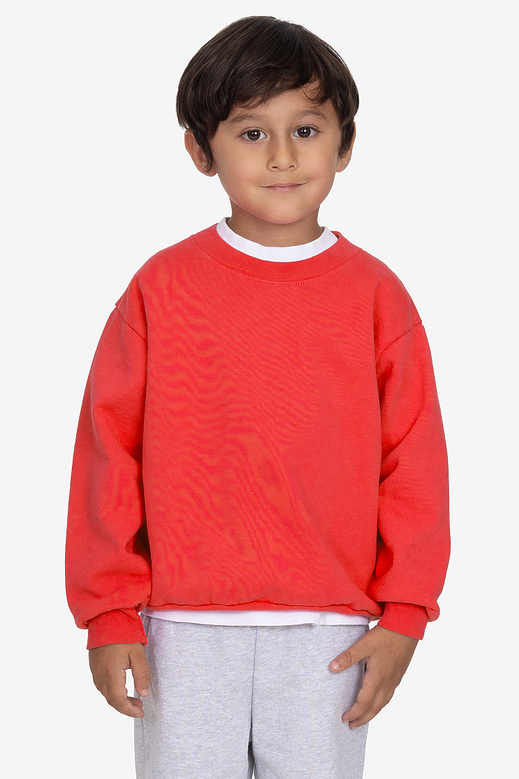 Kids Heavy Fleece Crewneck TOMATO