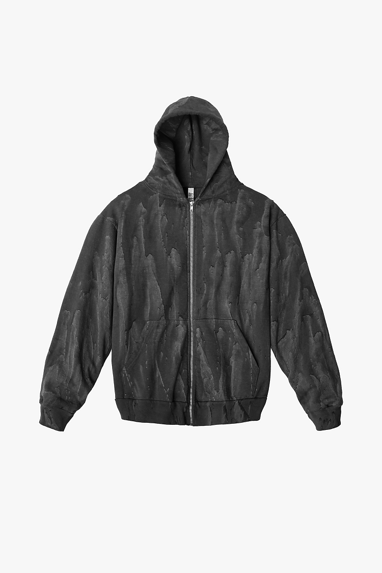 14 OZ FLEECE FULL ZIP DRIP DYE BLACK