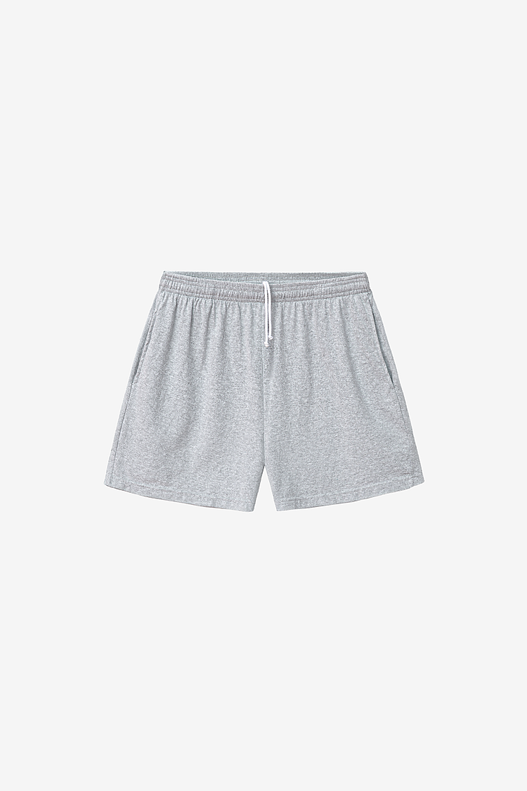 8.5 oz Heavy Jersey Gym Shorts HEATHER GREY