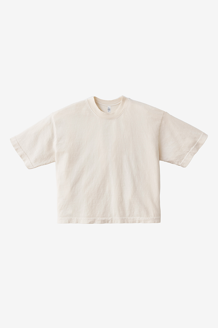 S/S 6.5oz Custom Crop Tee Creme