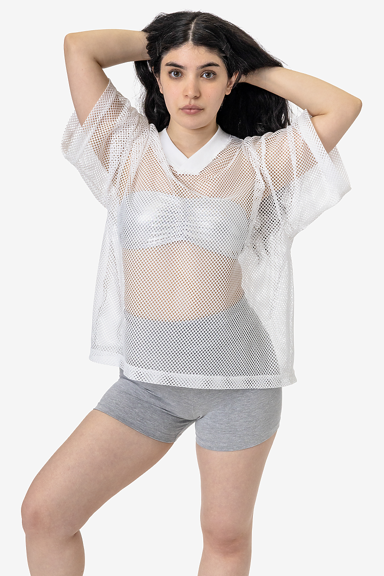King Mesh S/S V-Neck White