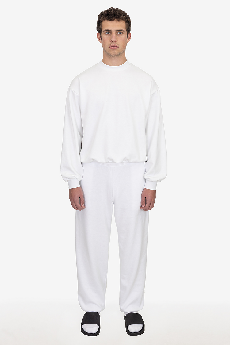 10oz Fleece Wide Pant White
