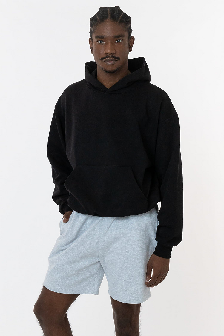 10oz Fleece Wide Hoodie Black