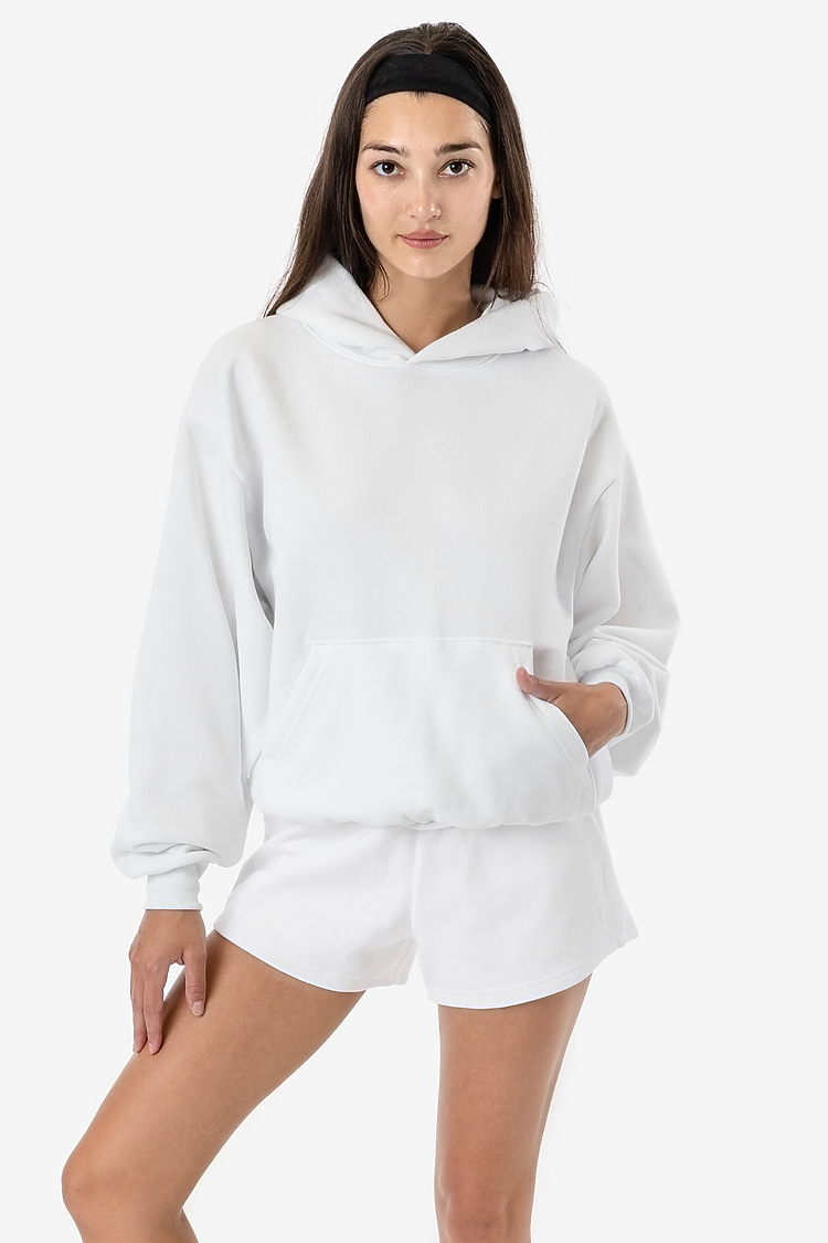 10oz Fleece Wide Hoodie White