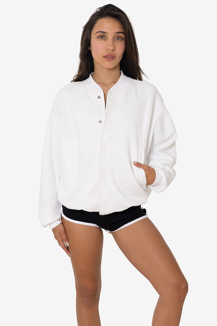 Mid Weight Fleece Club Jacket White
