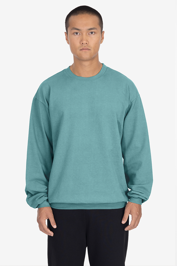 Grmnt Dye French Terry PO Crew Atlantic Green