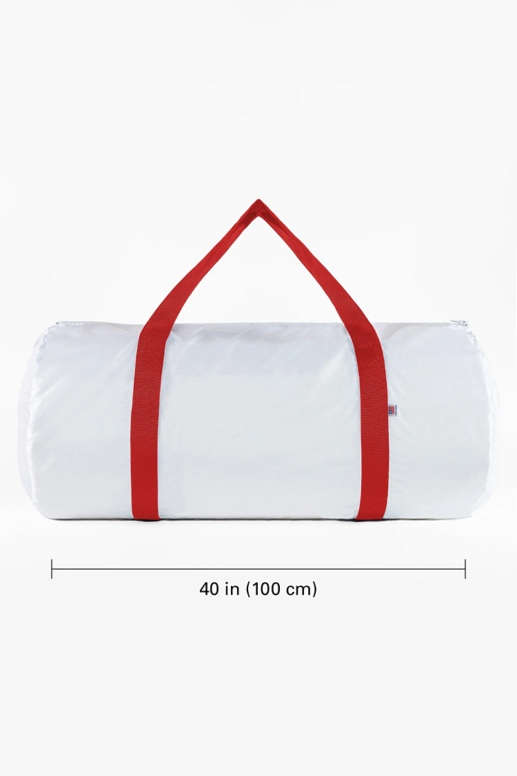 Nylon Weekender Bag WHITE/RED