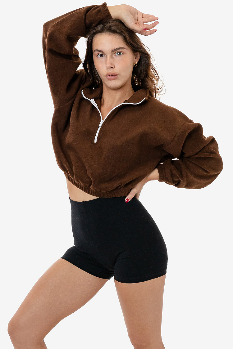 Fleece 1/4 Zip Up BROWN
