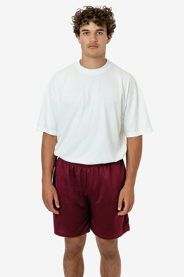 Pique Mesh Shorts Maroon