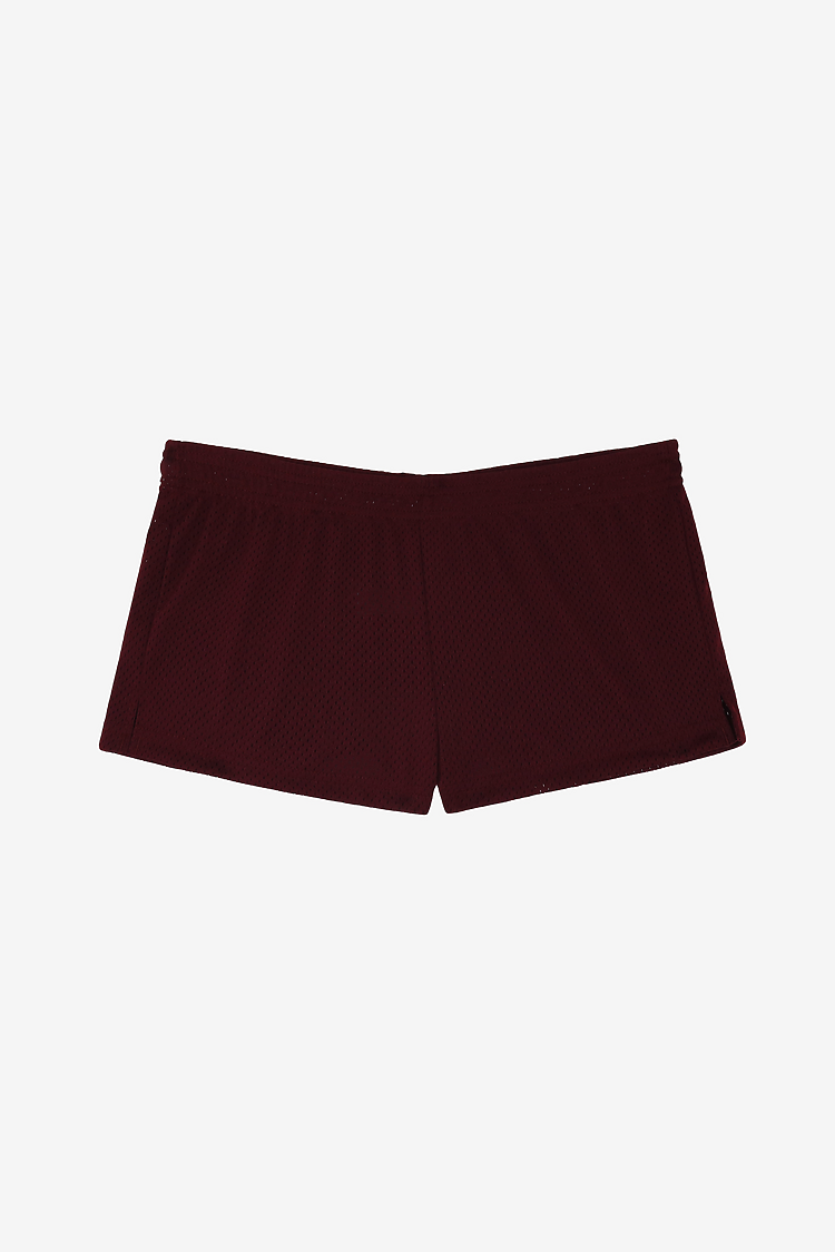 Women's Pro Mesh Short Shorts BURGUNDY