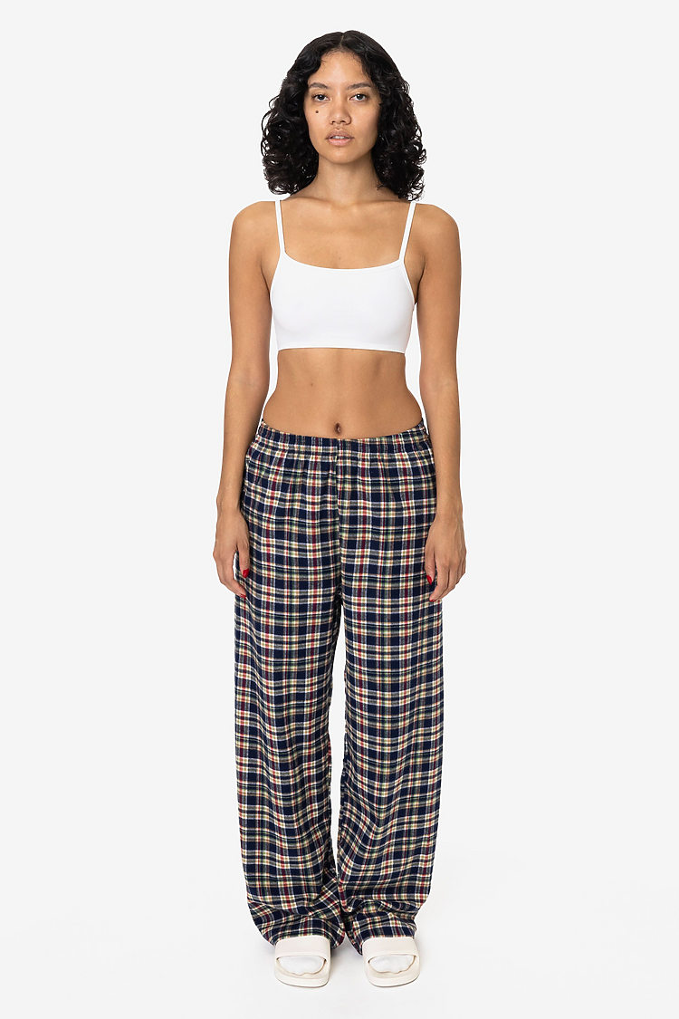 Cotton Flannel Lounge Pant Navy/Gold/Red Plaid