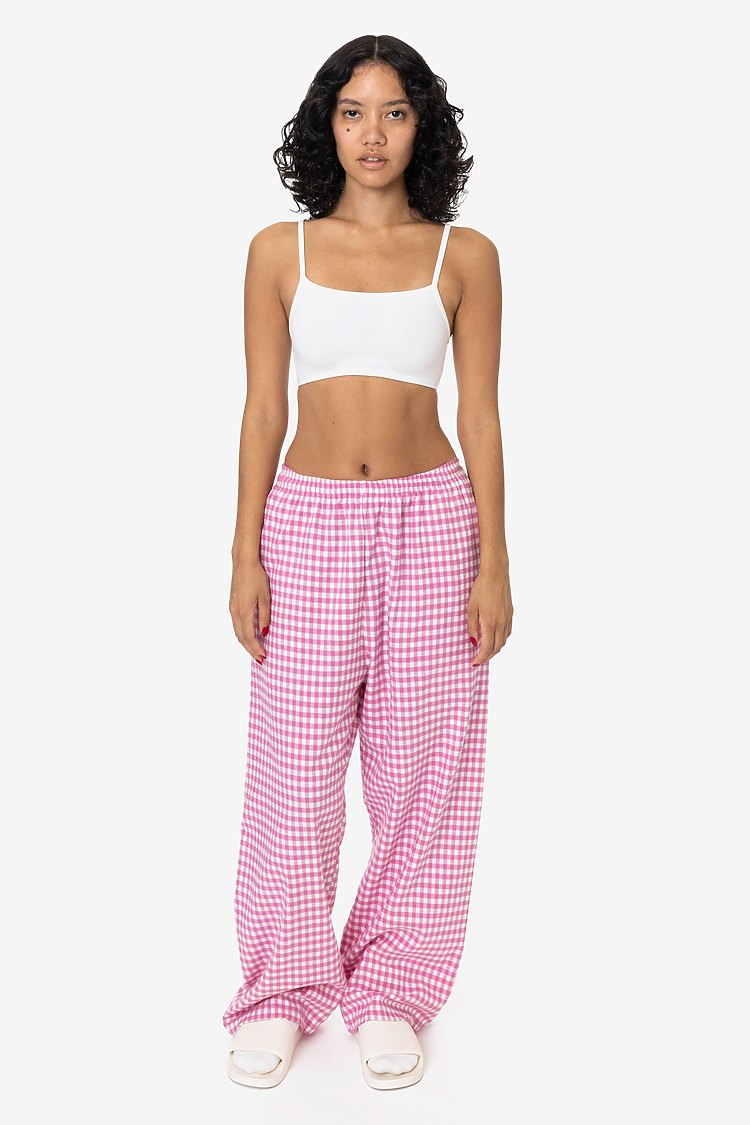 Cotton Flannel Lounge Pant Pink/White Plaid