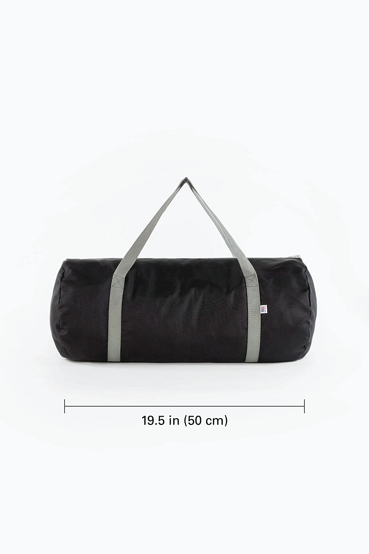 Nylon Pack Cloth Gym Bag Black