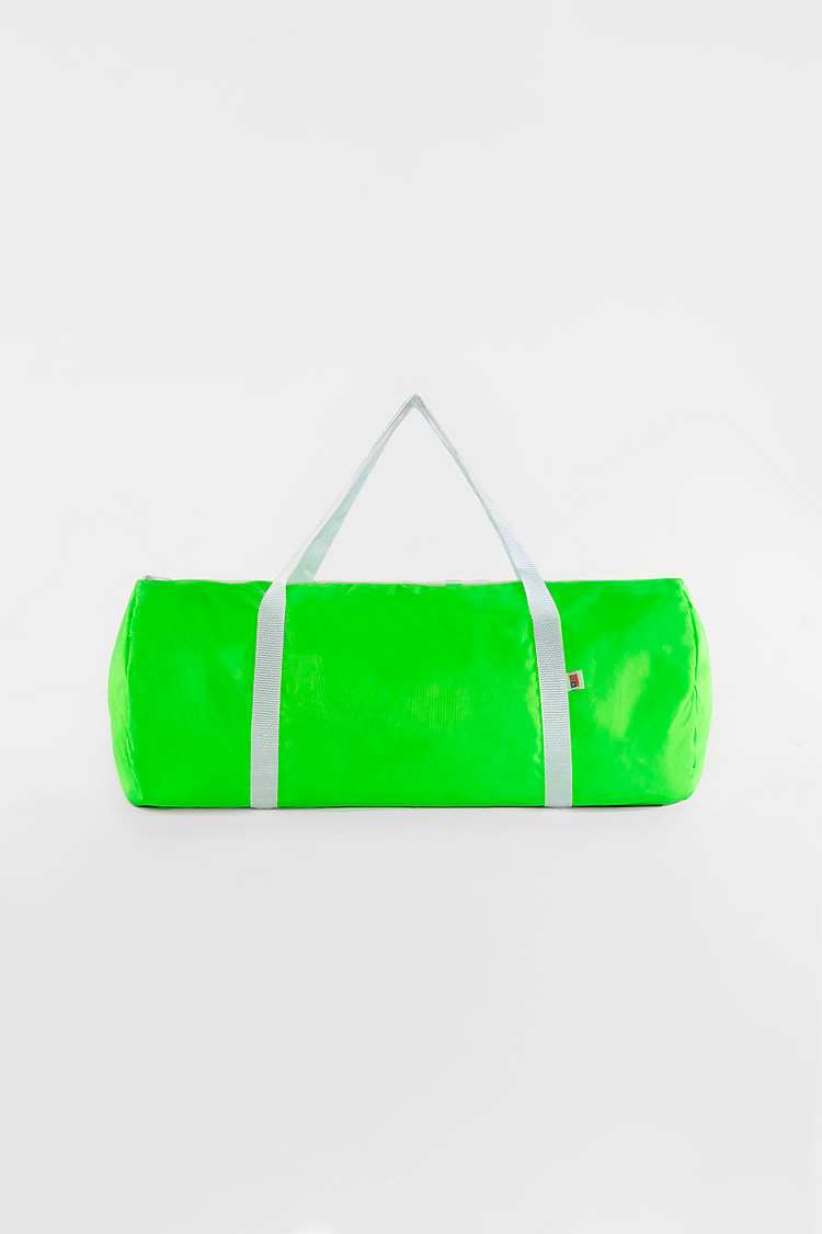 Nylon Pack Cloth Gym Bag NEON GREEN