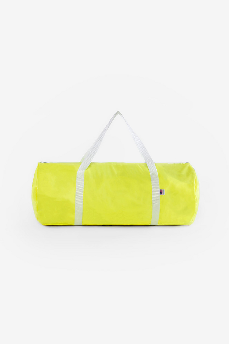 Nylon Pack Cloth Gym Bag Neon Yellow/White