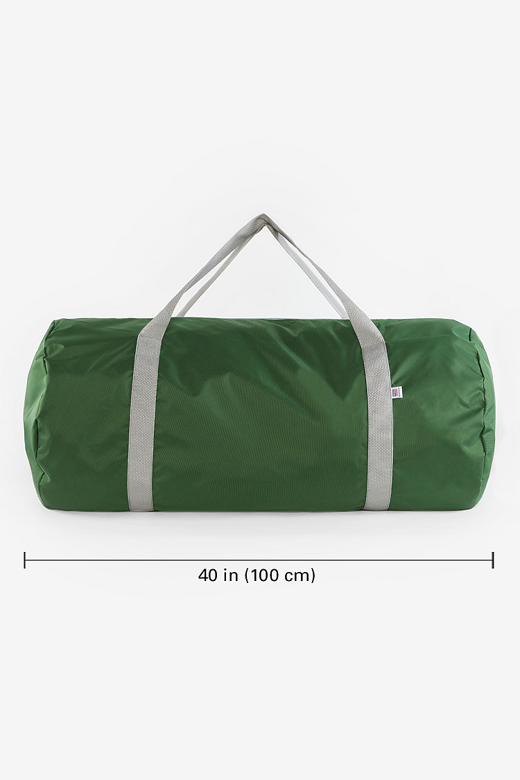 Nylon Pack Weekender Bag Moss Green/Silver