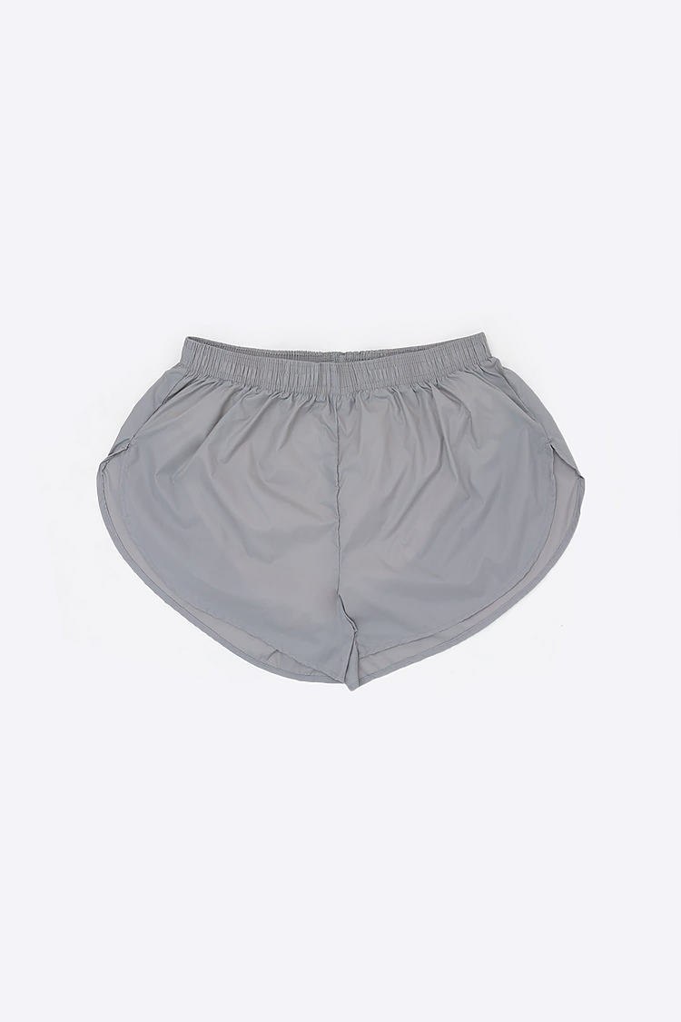 Nylon Taffeta Running Short Light Silver