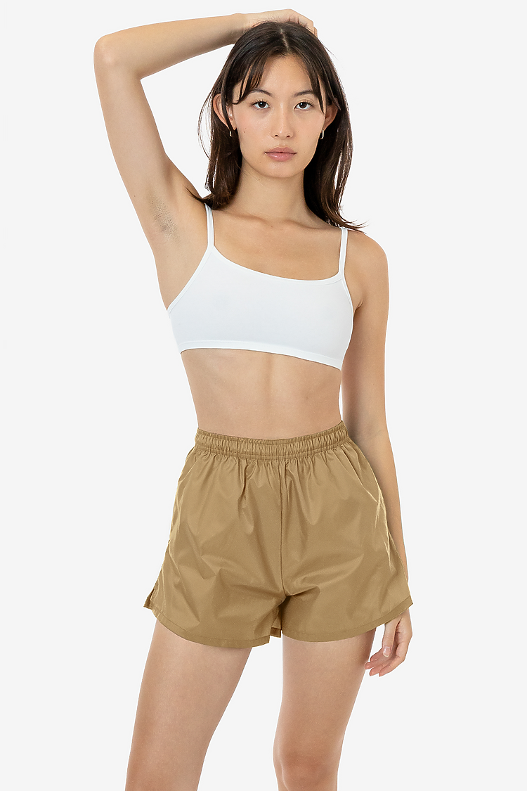 Nylon Taffeta Track Shorts Biscotti