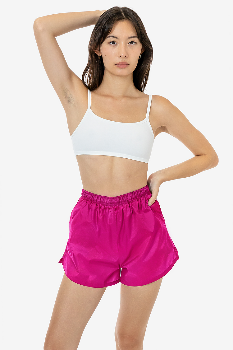 Nylon Taffeta Track Shorts Cerise