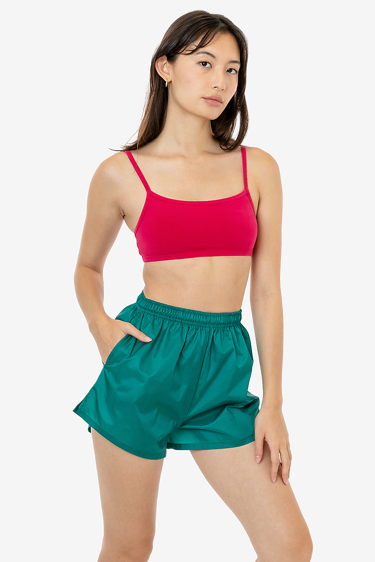 Nylon Taffeta Track Shorts Dark Cyan