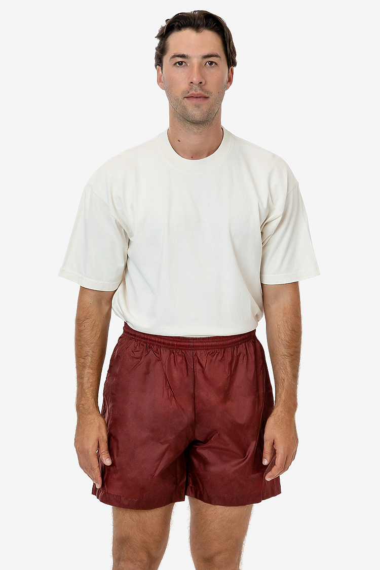 Nylon Taffeta Wide Shorts Mahogany