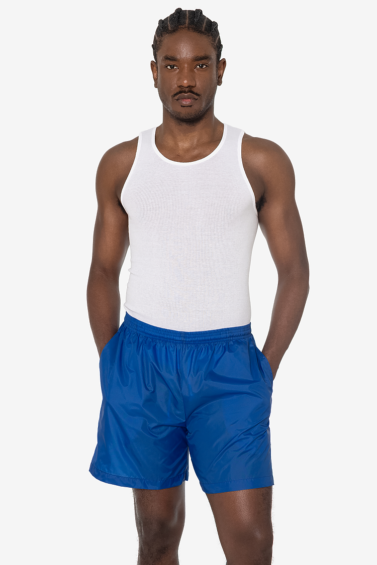 Nylon Taffeta Wide Shorts Sapphire