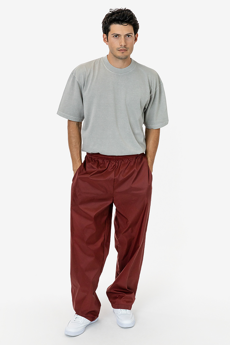 Wide Leg Nylon Taffeta Pant Mahogany