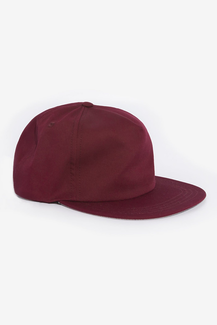 Poly Cttn Twill 5 panel Hat BURGUNDY
